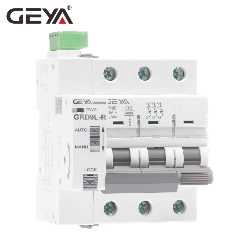 GEYA DIN Rail Mounting GRD9L-C/D/R+GYM9 3P Auto Reclosing Circuit Breaker Auto Reset Circuit Breaker 3P MCB Recloser