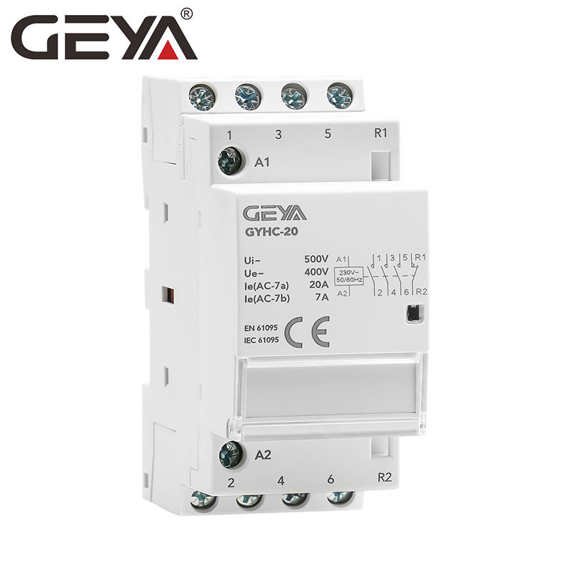 GEYA Contactor Miniature Modular Household AC Contactor 220v 4P 3NO1NC 20A
